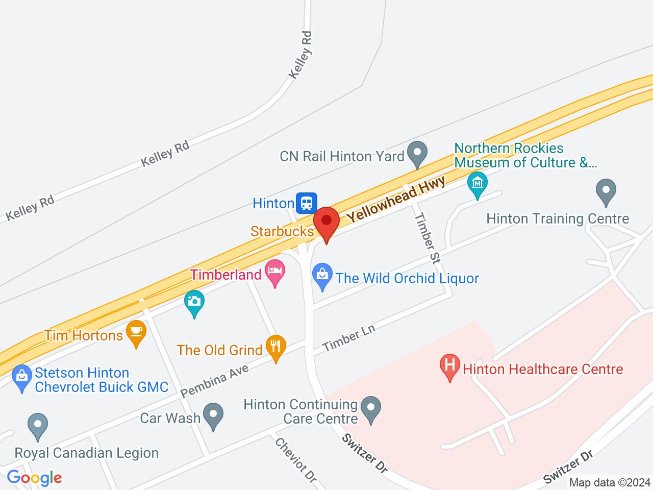 Street map for Fire & Flower Cannabis Co. Hinton, 263 Gregg Ave., Hinton AB