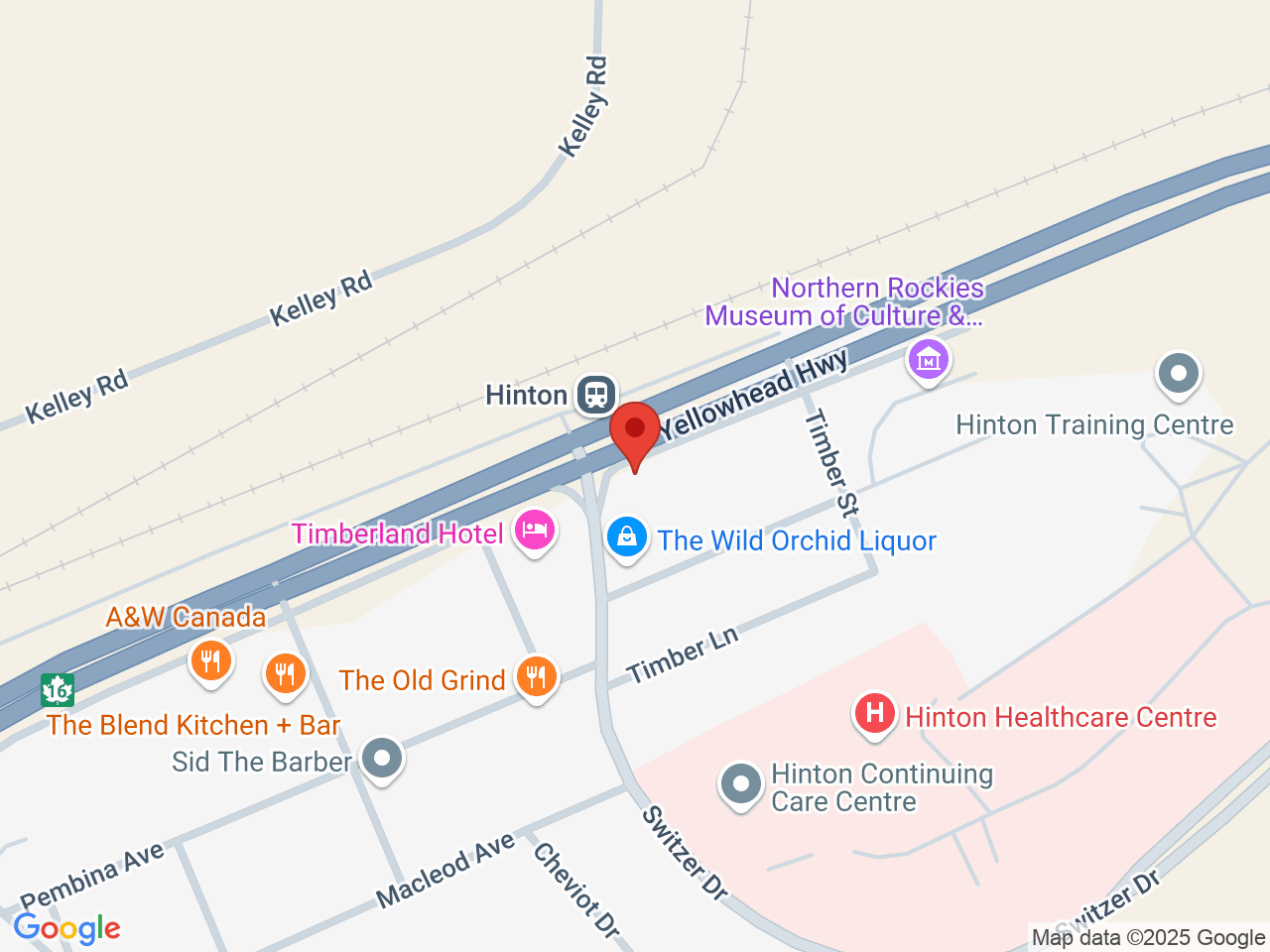 Street map for Fire & Flower Cannabis Co. Hinton, 263 Gregg Ave., Hinton AB