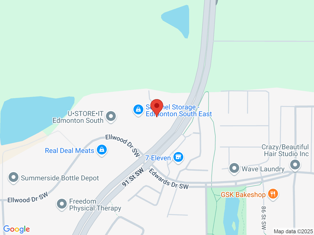 Street map for Fire & Flower Cannabis Co. Ellwood Corner, 252 91 St. SW, Edmonton AB