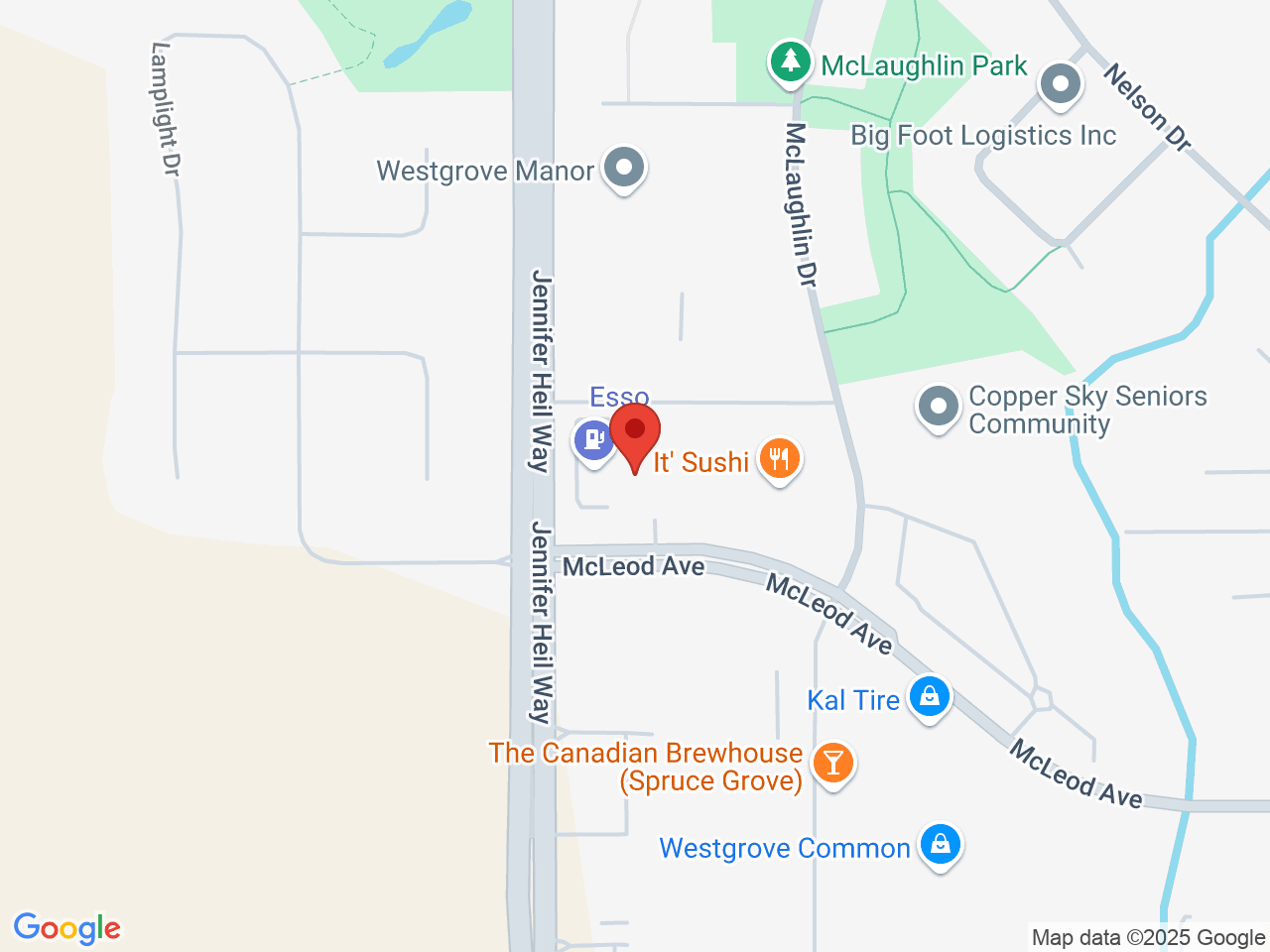 Street map for Fire & Flower Cannabis Co., 3 McLeod Ave, Spruce Grove AB