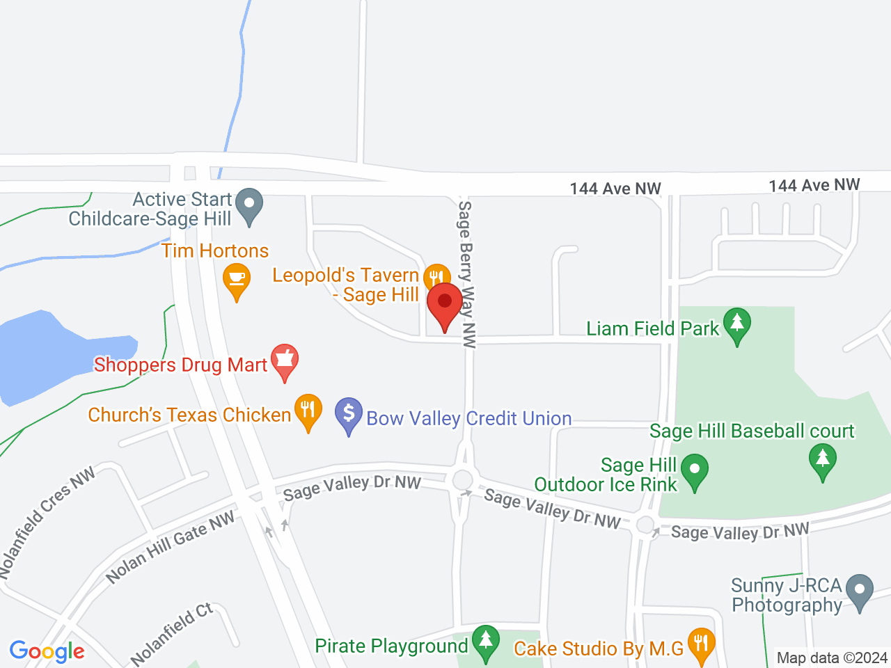 Street map for Fire & Flower Cannabis Co., 101 Sage Valley Common NW, Calgary AB