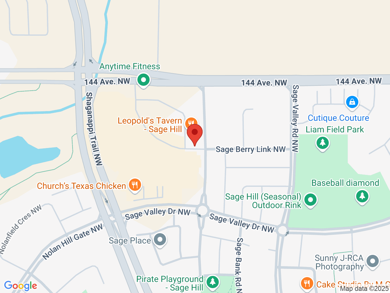 Street map for Fire & Flower Cannabis Co., 101 Sage Valley Common NW, Calgary AB