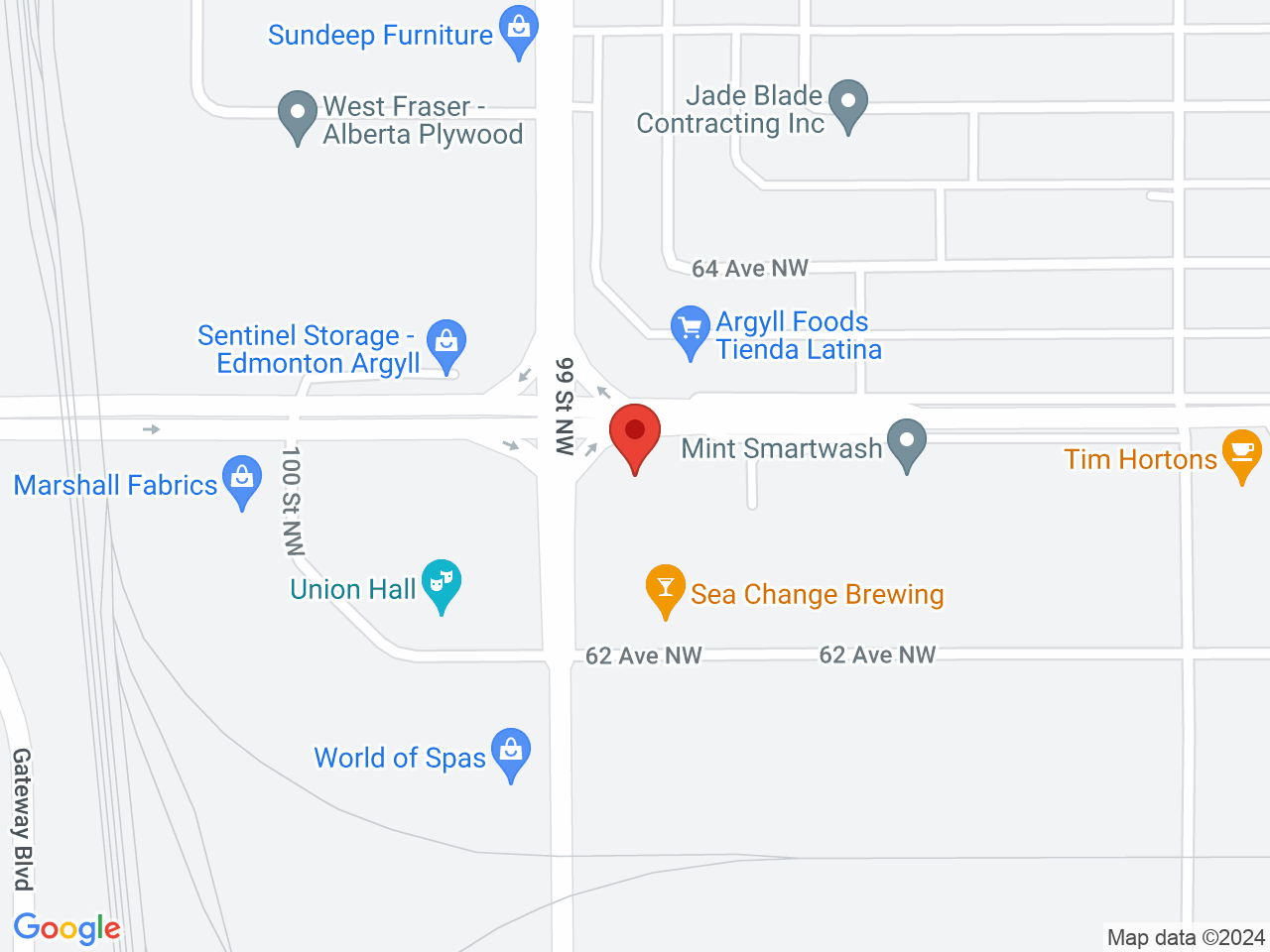 Street map for Firestone Cannabis, 9851 63 Ave., Edmonton AB