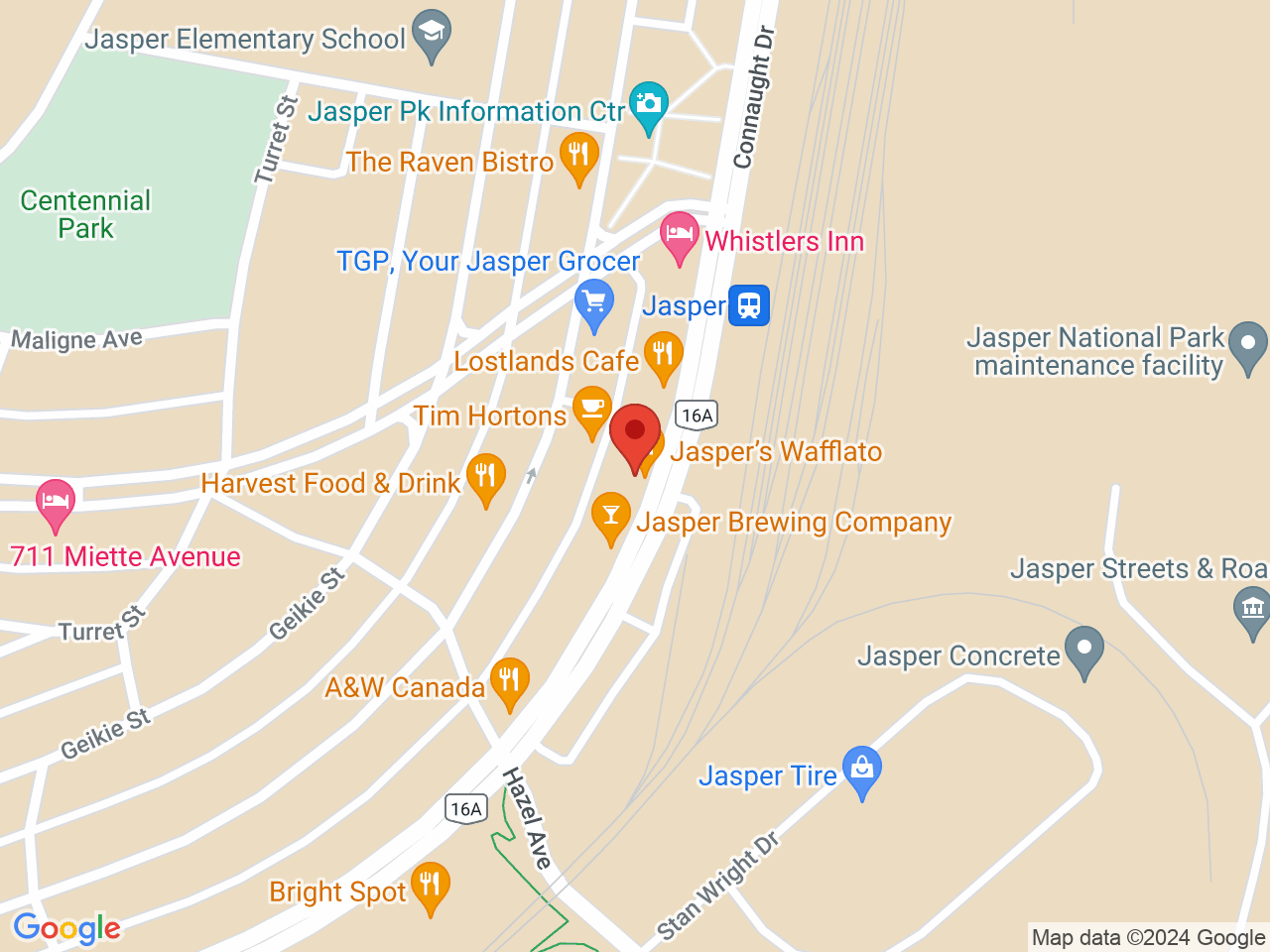 Street map for Fleur Cannabis Boutique, 618 C Connaught Dr., Jasper AB