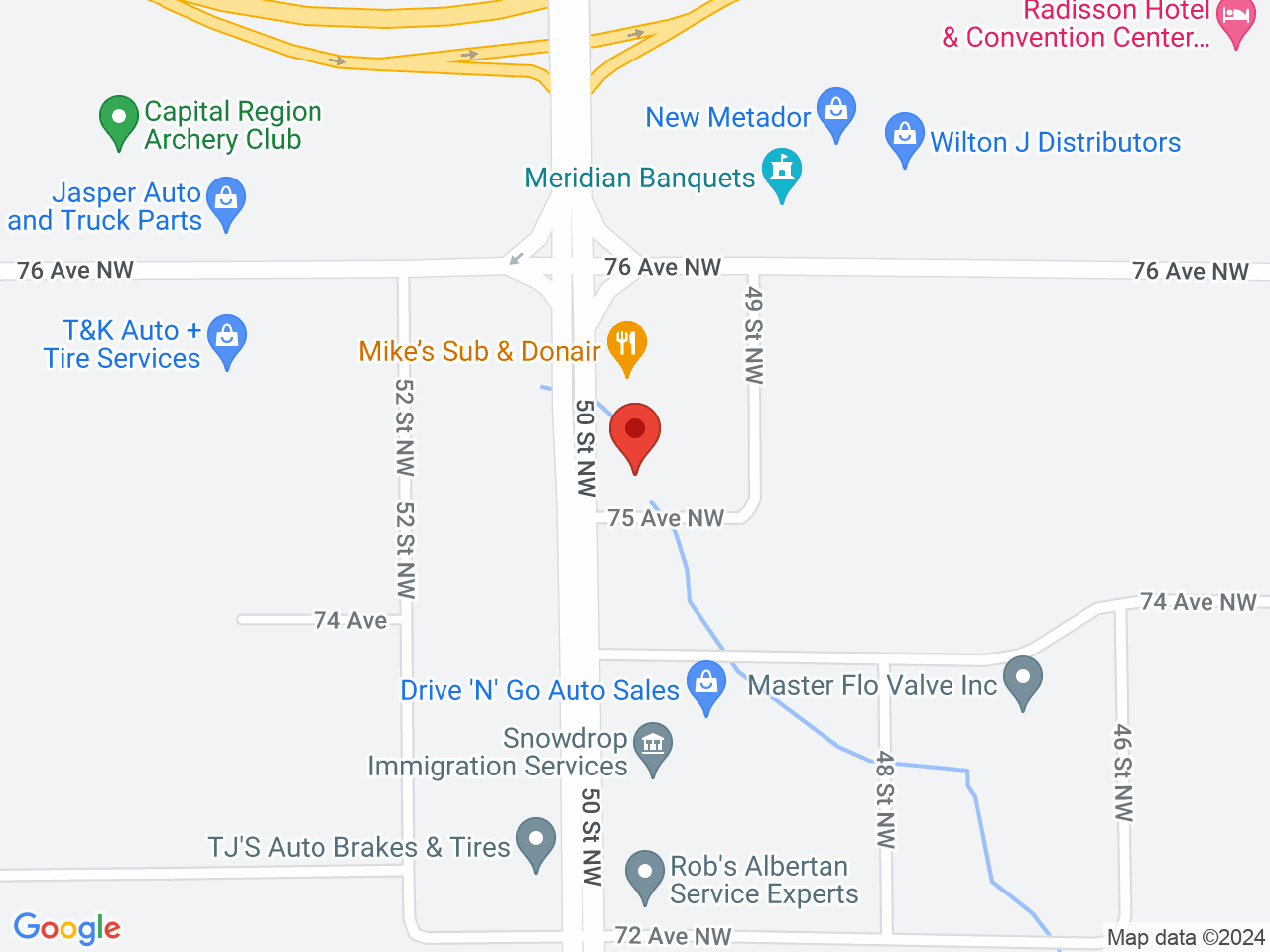 Street map for Ganja Hut, C-7507 50 St. NW, Edmonton AB