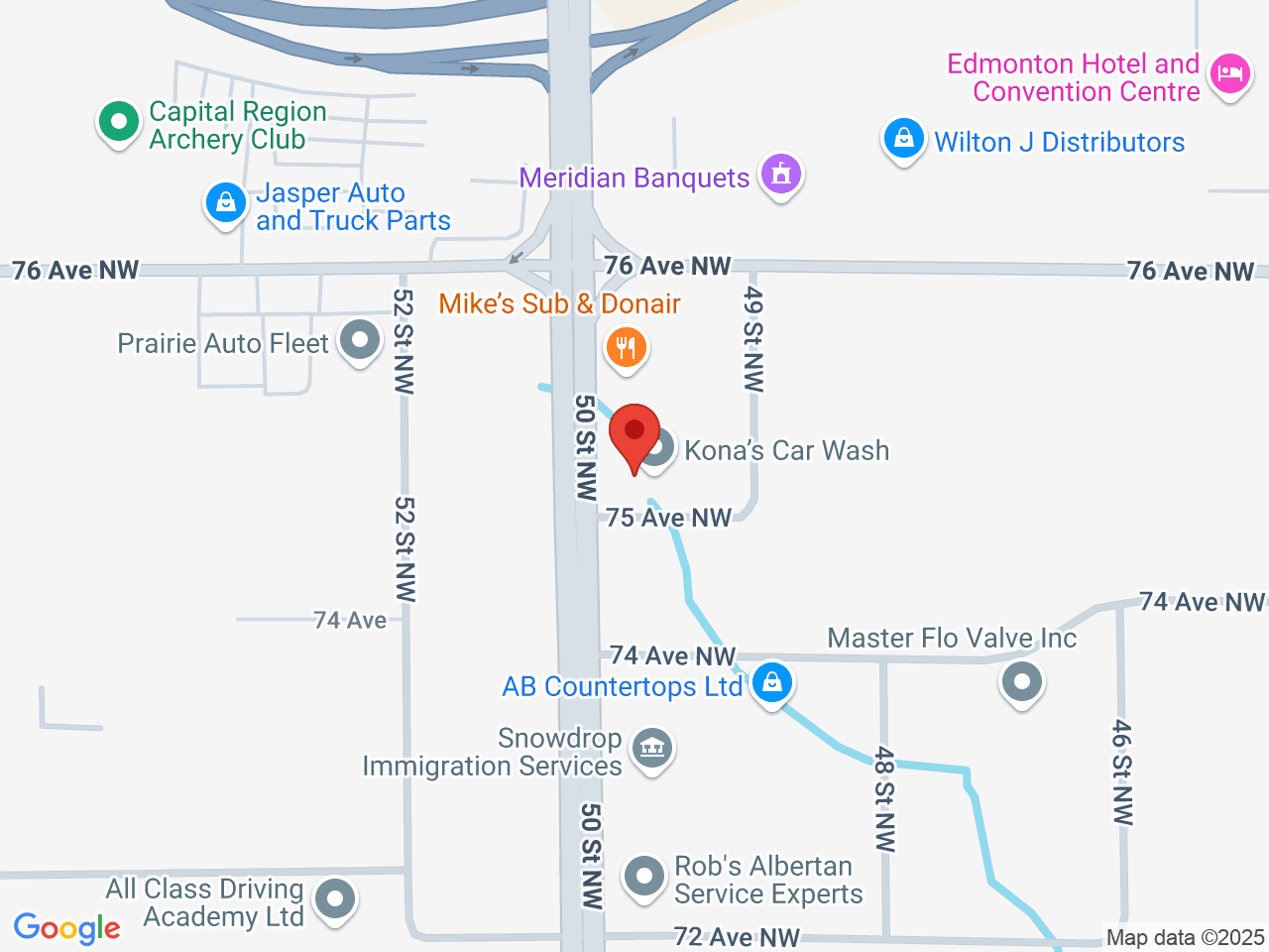 Street map for Ganja Hut, C-7507 50 St. NW, Edmonton AB