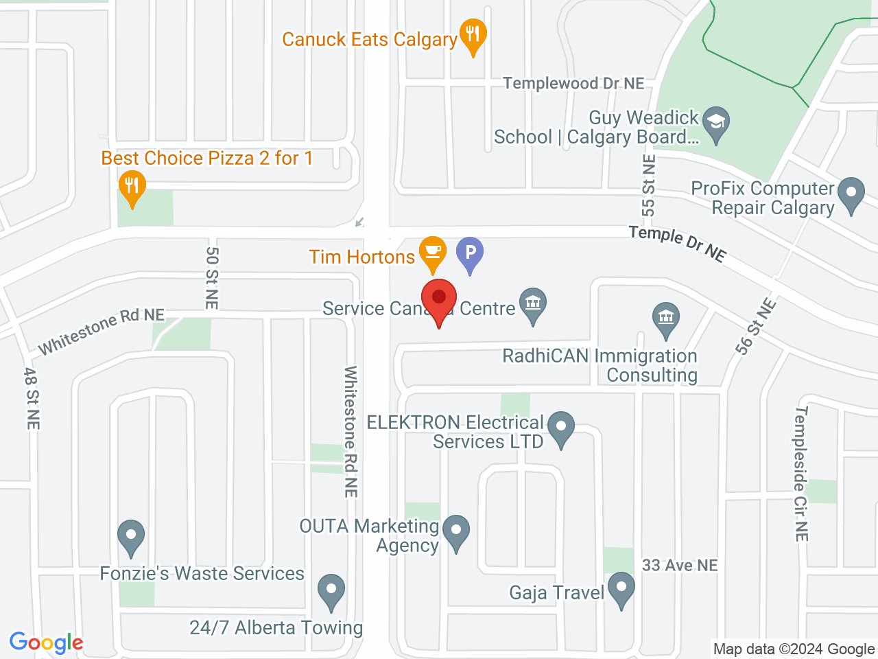 Street map for Global Leaf, 106-5401 Temple Dr. NE, Calgary AB
