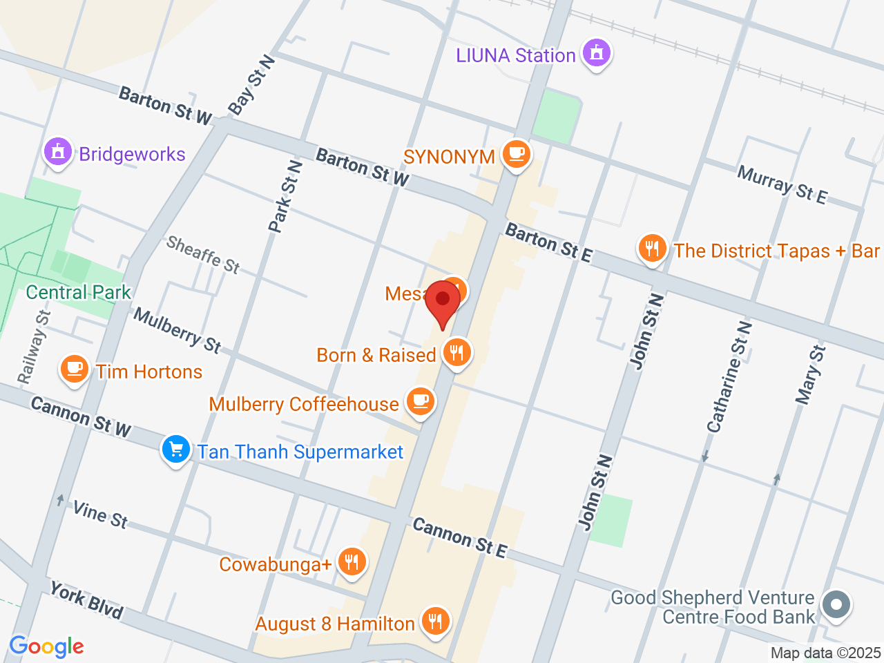 Street map for Black Gold Cannabis & Co, 243 James St N, Hamilton ON