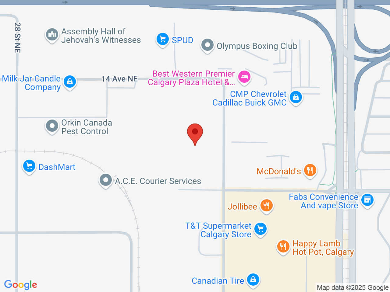 Street map for Green Earth Cannabis, 5-1305 33 St. NE, Calgary AB