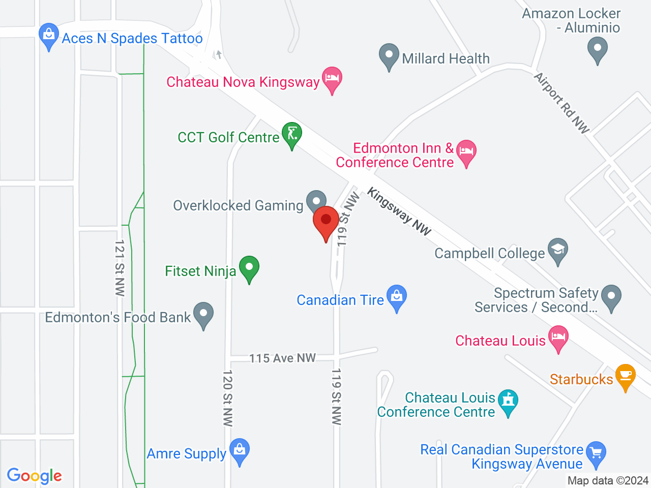 Street map for Green Mountain Cannabis Inc., 7-11610 119 St, Edmonton AB