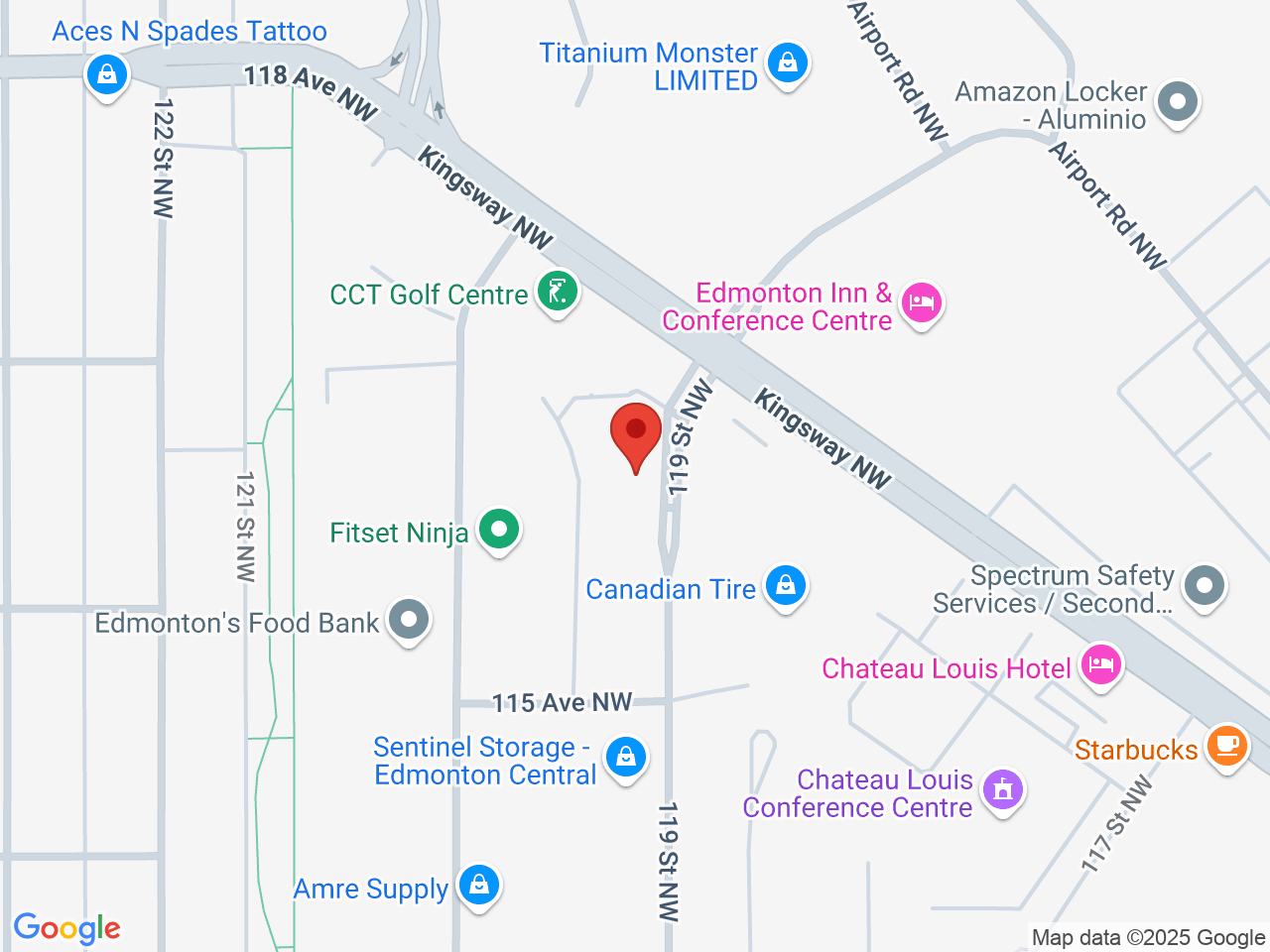 Street map for Green Mountain Cannabis Inc., 7-11610 119 St, Edmonton AB