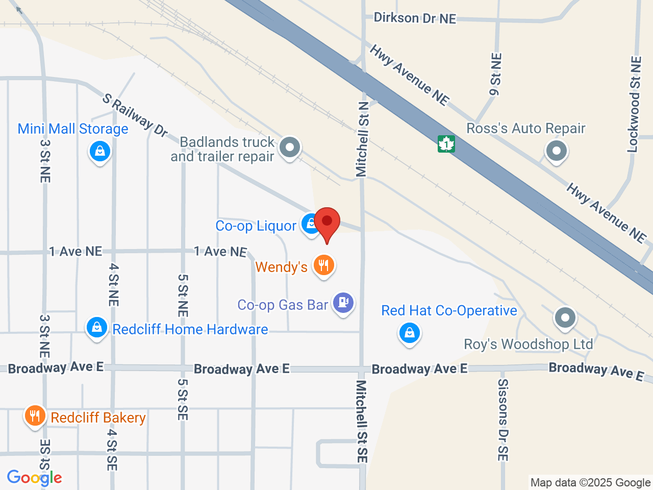 Street map for Green Peace Hempire Inc., 3-631 South Railway Dr. NE, Redcliff AB