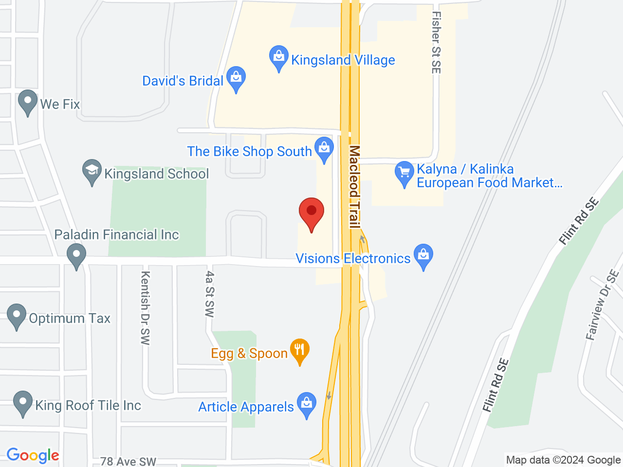 Street map for Greenspot Shop, 7523 MacLeod Trail SW, Calgary AB