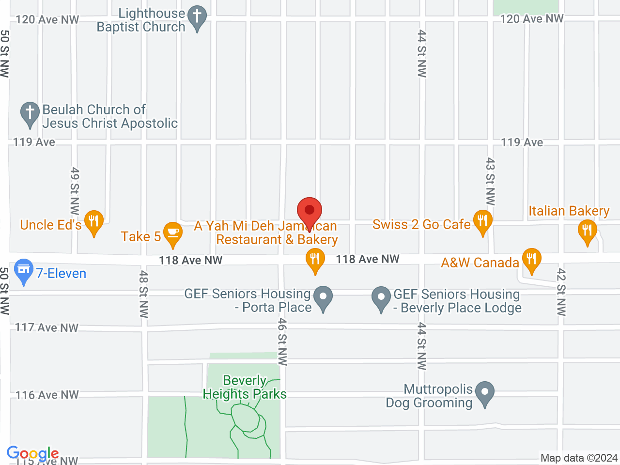 Street map for Delta 9 Cannabis Store, 4512 118 Ave. NW, Edmonton AB