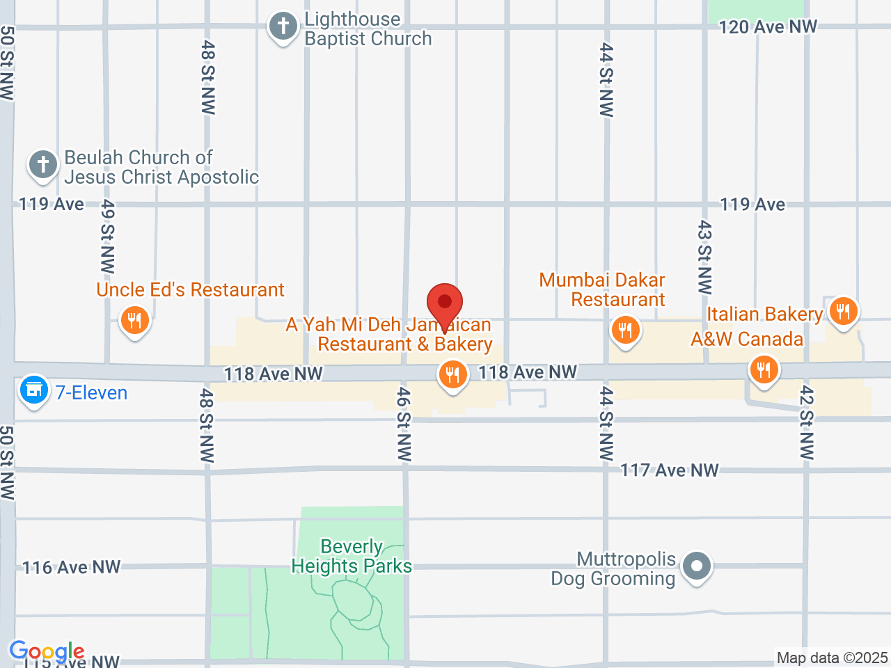 Street map for Delta 9 Cannabis Store, 4512 118 Ave. NW, Edmonton AB