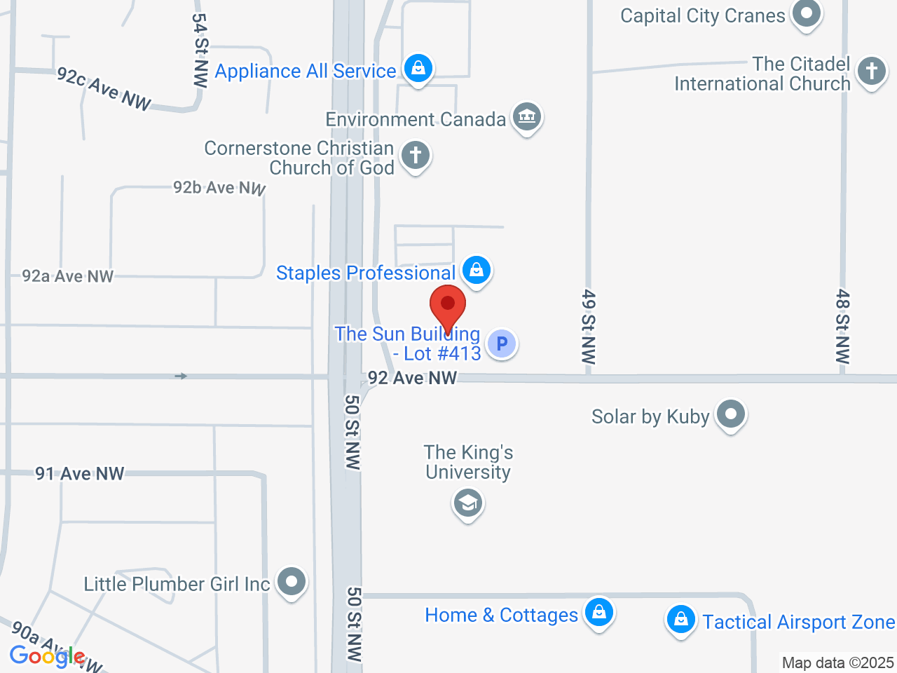 Street map for King Street Cannabis, 4984 92 Ave., Edmonton AB