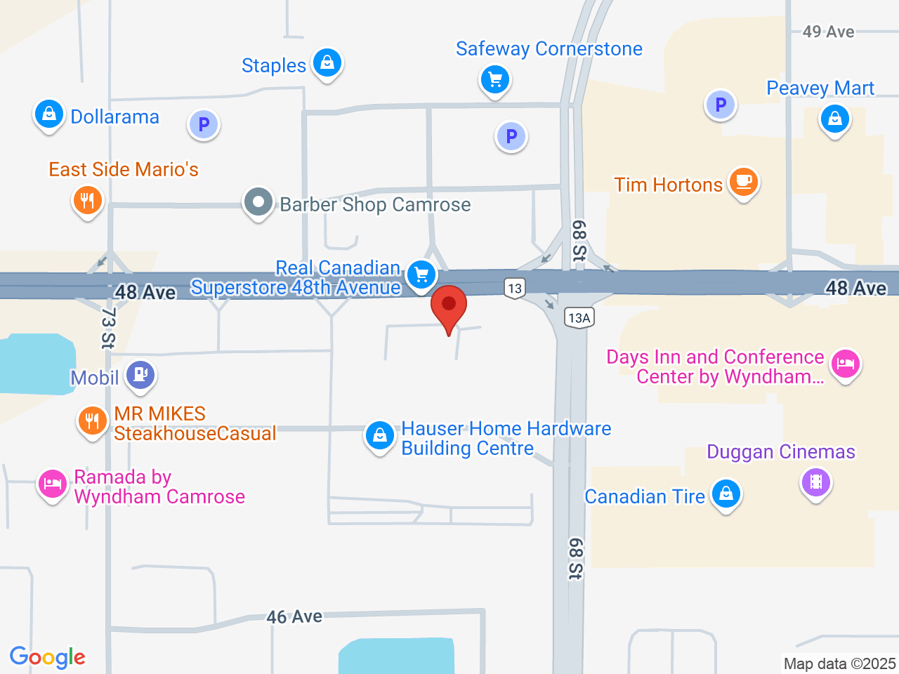 Street map for Canna Cabana, 360-6805 48 Ave., Camrose AB