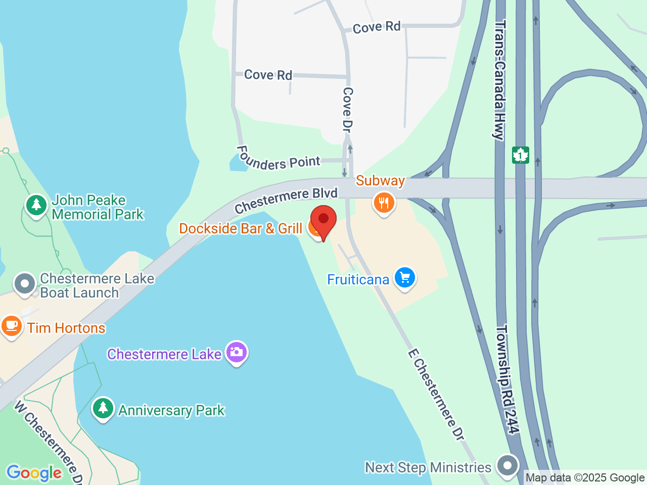 Street map for Lake City Cannabis, 102-109 East Chestermere Dr., Chestermere AB