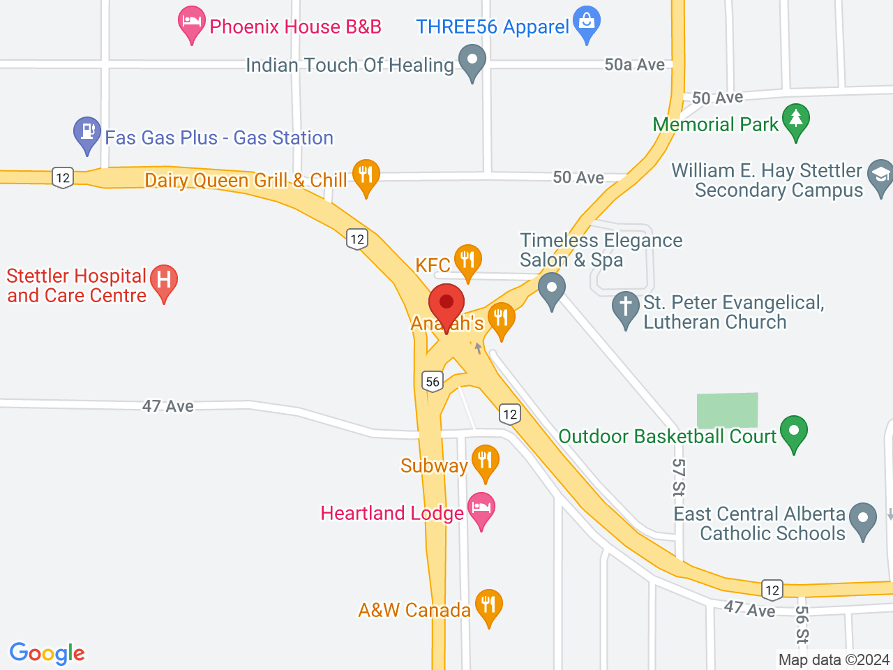 Street map for Mountain Mellow Stettler, C-4805 75 Street NW, Stettler AB