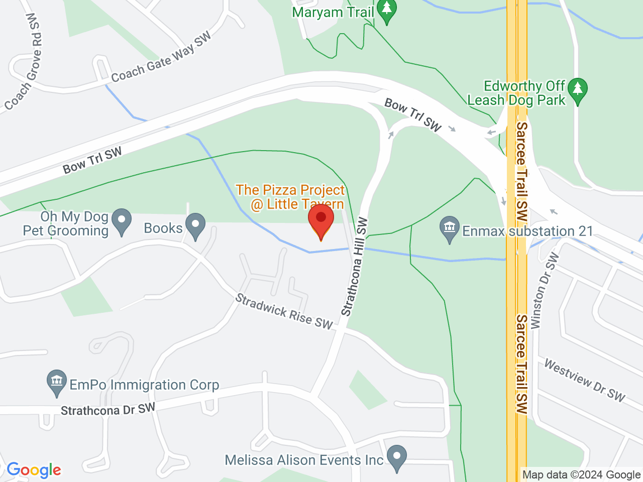 Street map for Mountain View Cannabis, 6 5555 Strathcona Hill SW, Calgary AB