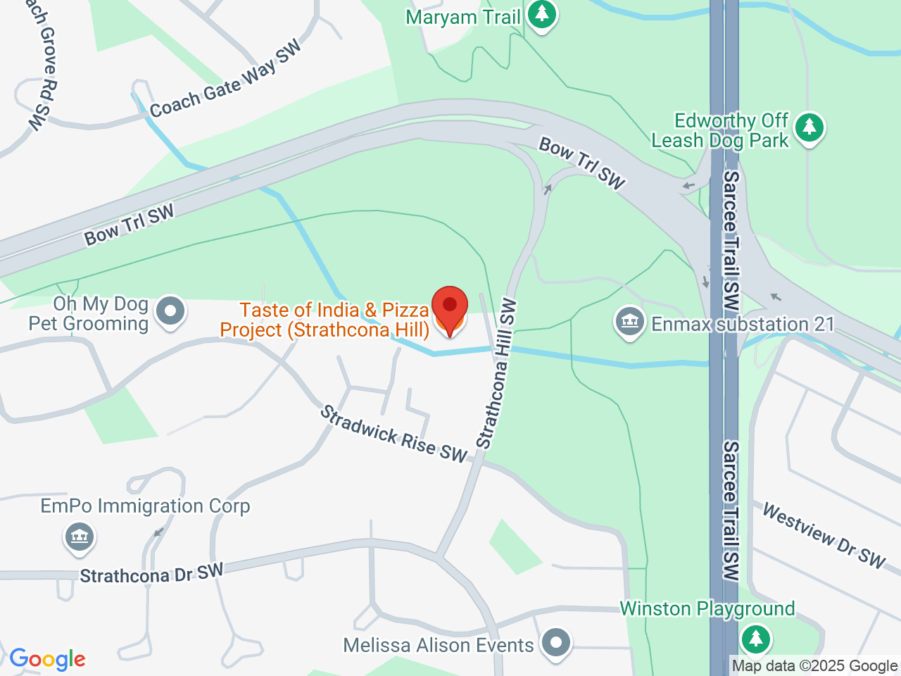 Street map for Mountain View Cannabis, 6 5555 Strathcona Hill SW, Calgary AB