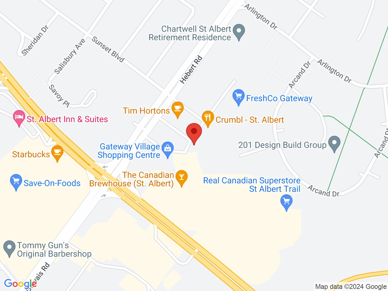 Street map for Canna Cabana Gateway Village, 207-2 Hebert Rd., St Albert AB
