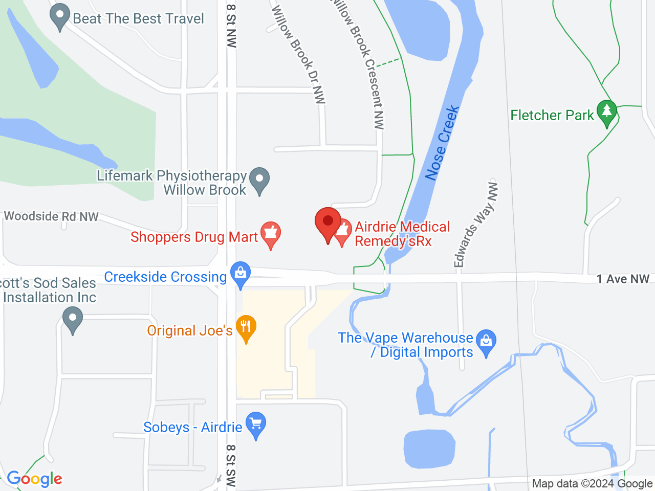 Street map for Canna Cabana 1 Ave., 8-620 1 Ave. NW, Airdrie AB