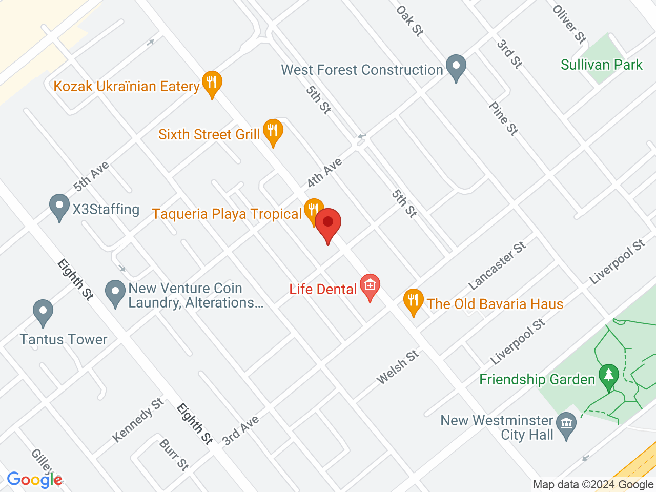 Street map for Botany Cannabis, 320 6th St, New Westminster BC