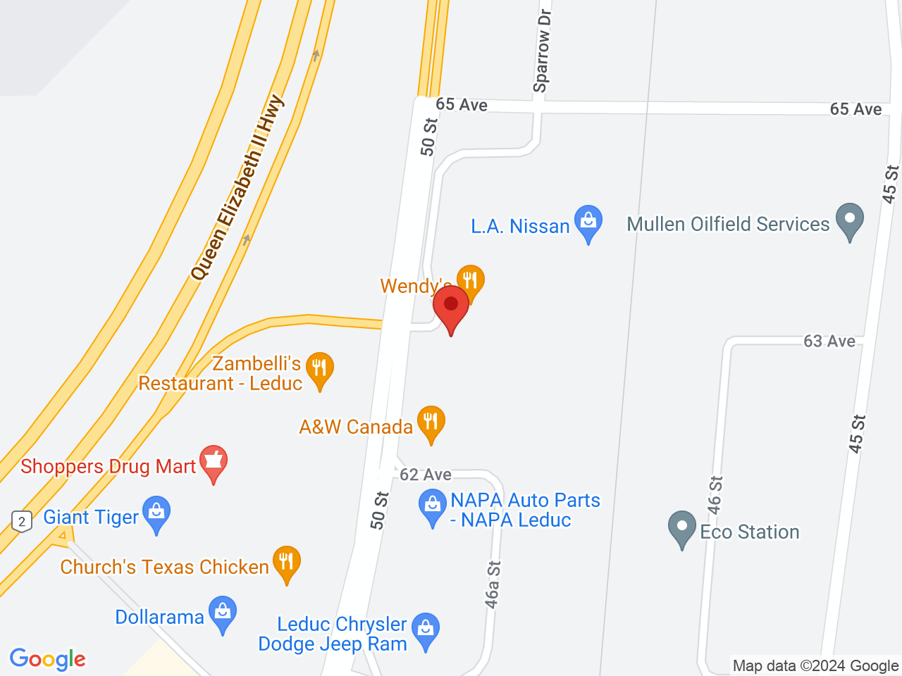 Street map for Canna Cabana Leduc Plaza, 103-6207 50 St., Leduc AB