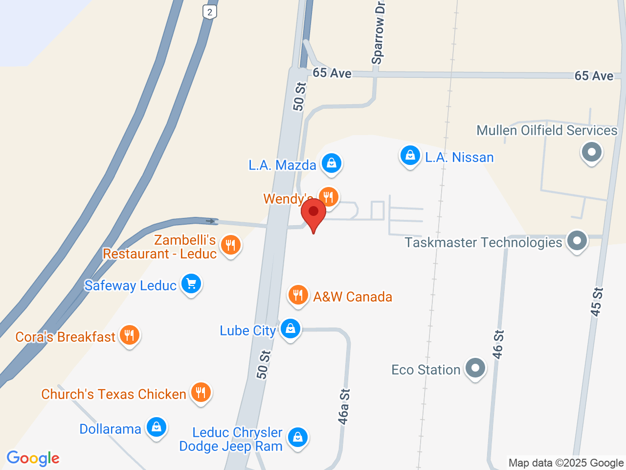 Street map for Canna Cabana Leduc Plaza, 103-6207 50 St., Leduc AB