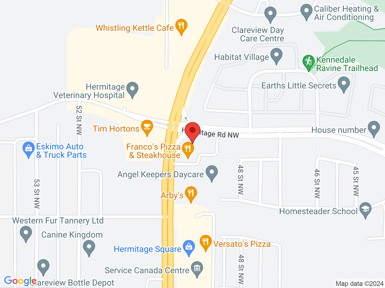 Street map for Canna Cabana Kennendale, 30-12981 50 St. NW, Edmonton AB