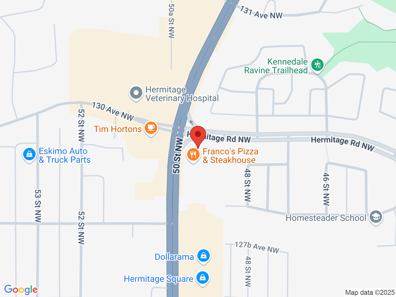 Street map for Canna Cabana Kennendale, 30-12981 50 St. NW, Edmonton AB