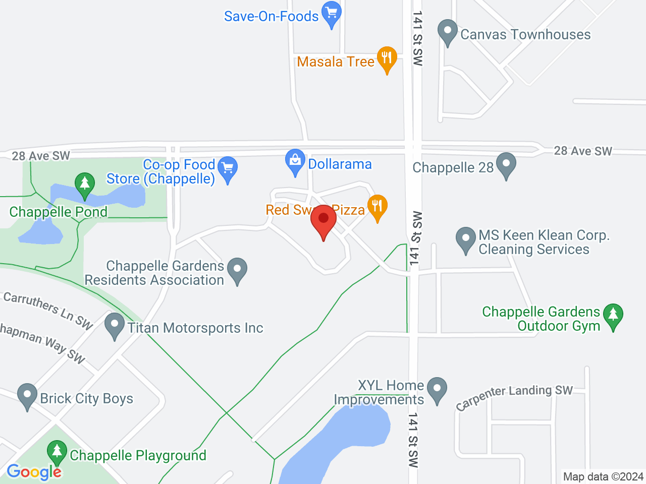 Street map for Value Buds Chapelle, 14143 28 Ave. SW, Edmonton AB