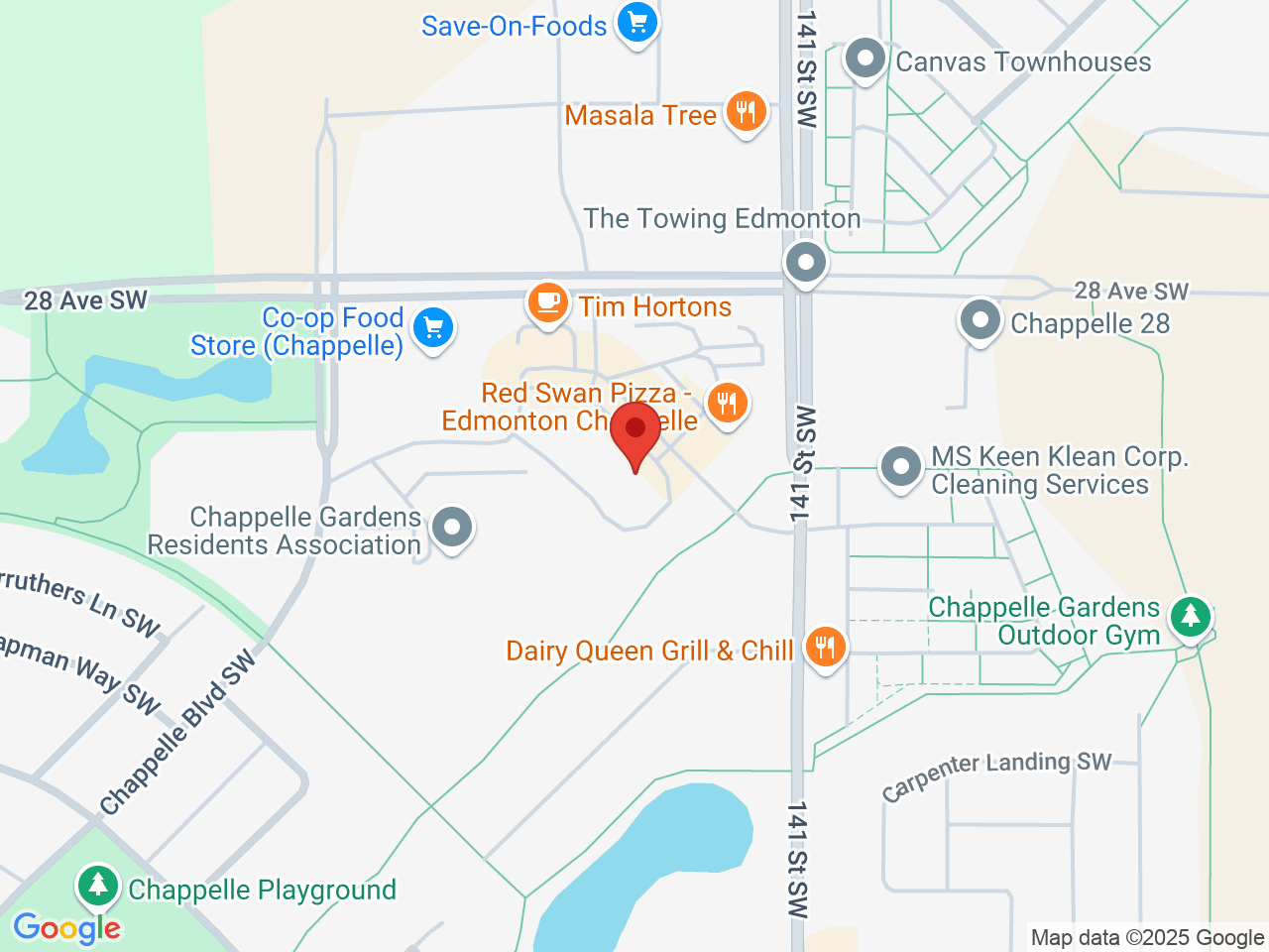 Street map for Value Buds Chapelle, 14143 28 Ave. SW, Edmonton AB