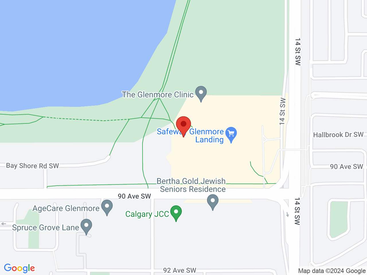 Street map for Value Buds Glenmore Landing, 106A-1600 90 Ave. SW, Calgary AB