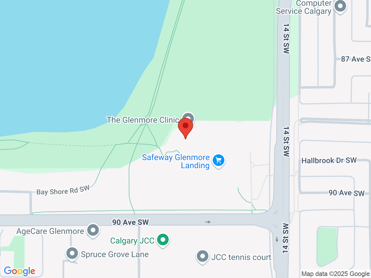 Street map for Value Buds Glenmore Landing, 106A-1600 90 Ave. SW, Calgary AB