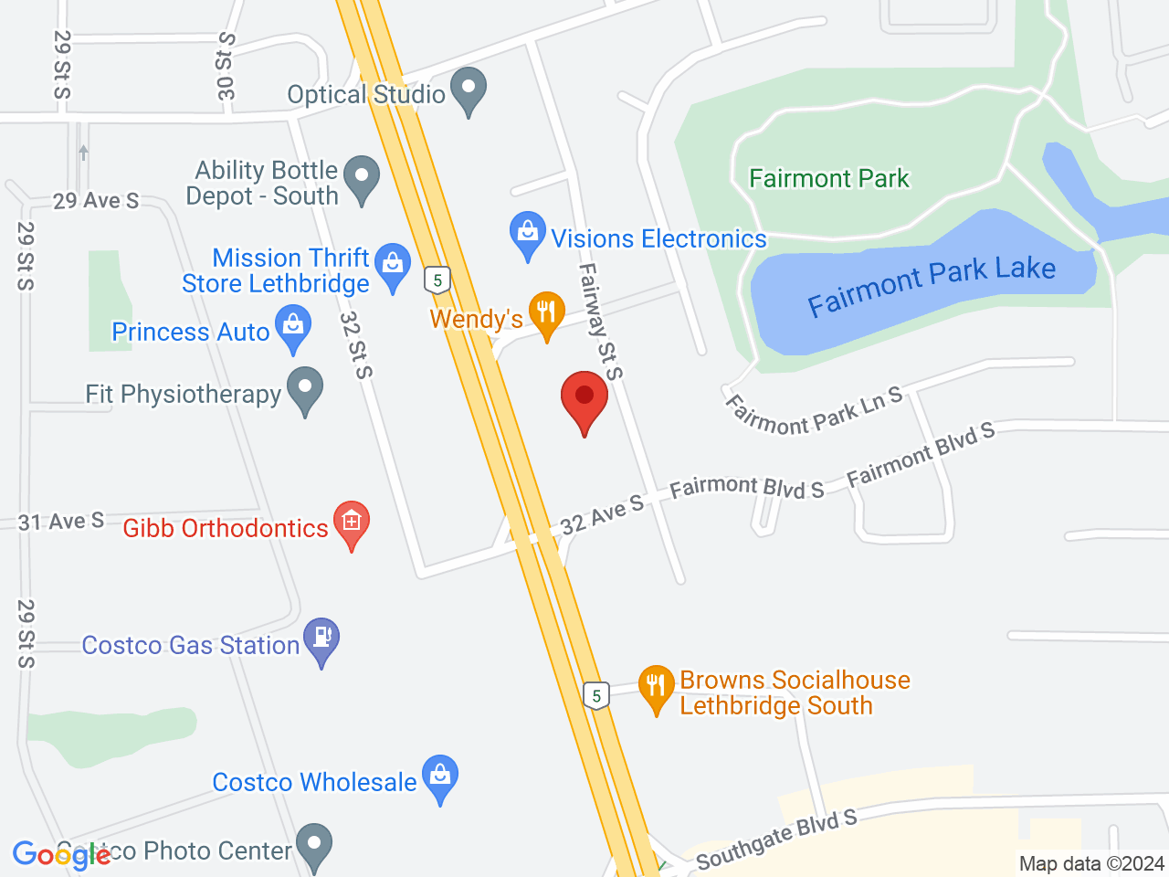 Street map for Value Buds Lethbridge South, 3160 Fairway St S Unit 3, Lethbridge AB