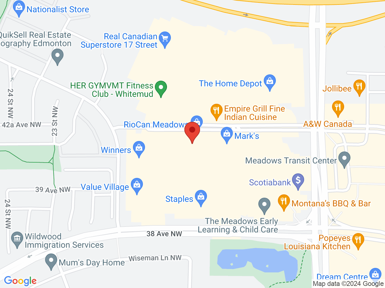 Street map for Value Buds The Meadows, 1938 38 Ave. NW, Edmonton AB