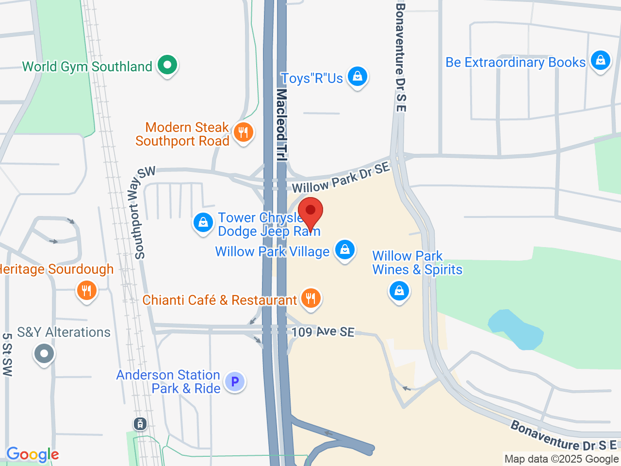 Street map for Value Buds Willow Park, B252-10816 MacLeod Trail SE, Calgary AB