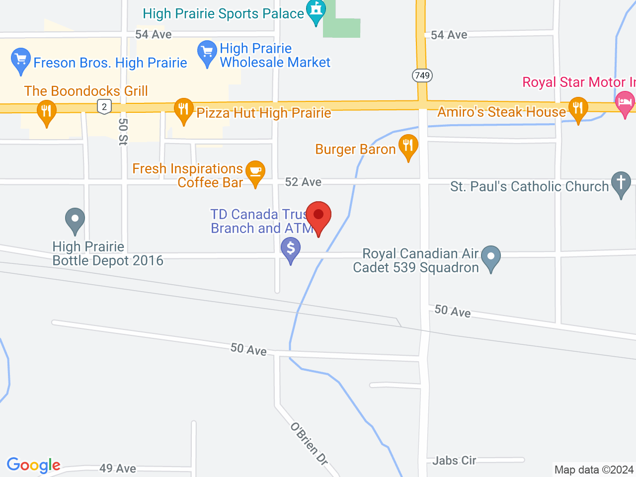 Street map for Cannabis 4 Less, 4838 51 Ave., High Prairie AB