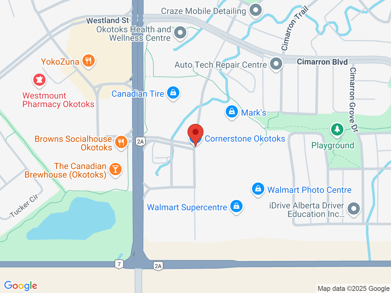 Street map for Plantlife Okotoks, 743 Cornerstone, 201 Southridge Dr, Okotoks AB