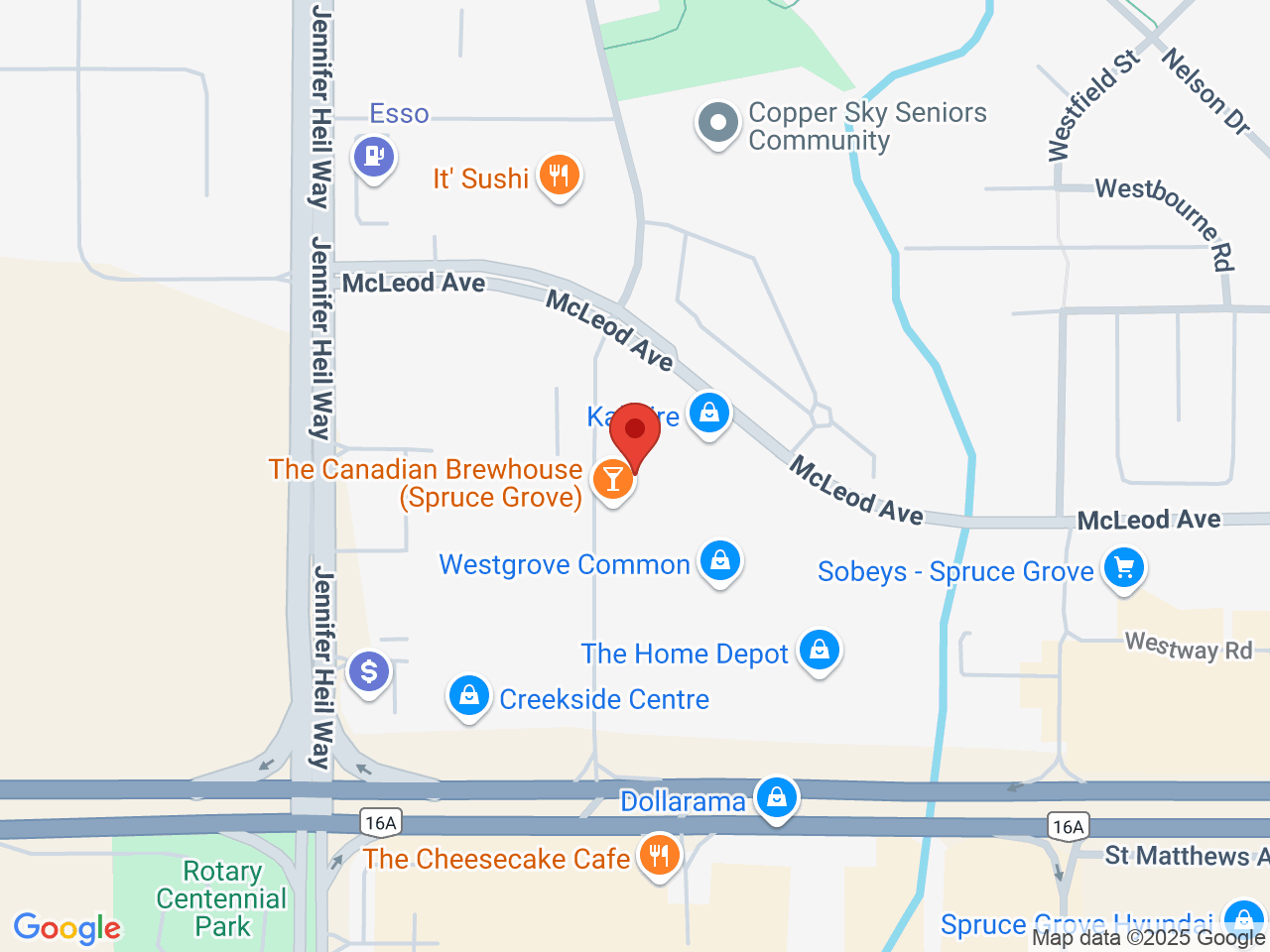 Street map for Plantlife Spruce Grove, 360-4 McLeod Ave., Spruce Grove AB