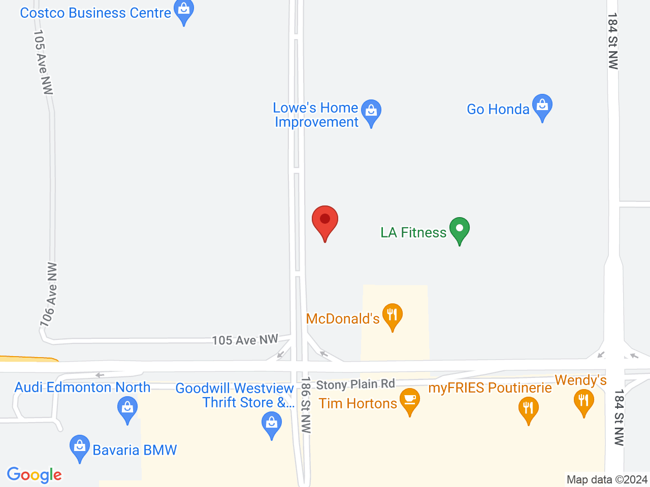 Street map for Plantlife Sunwapta, 10185 186 St. NW, Edmonton AB