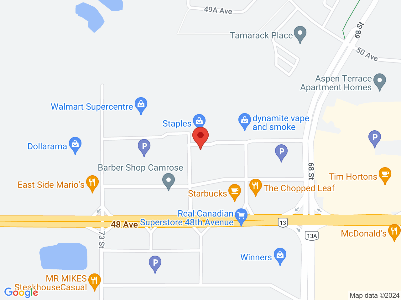 Street map for Plantlife Camrose, 160-6800 48 Ave., Camrose AB