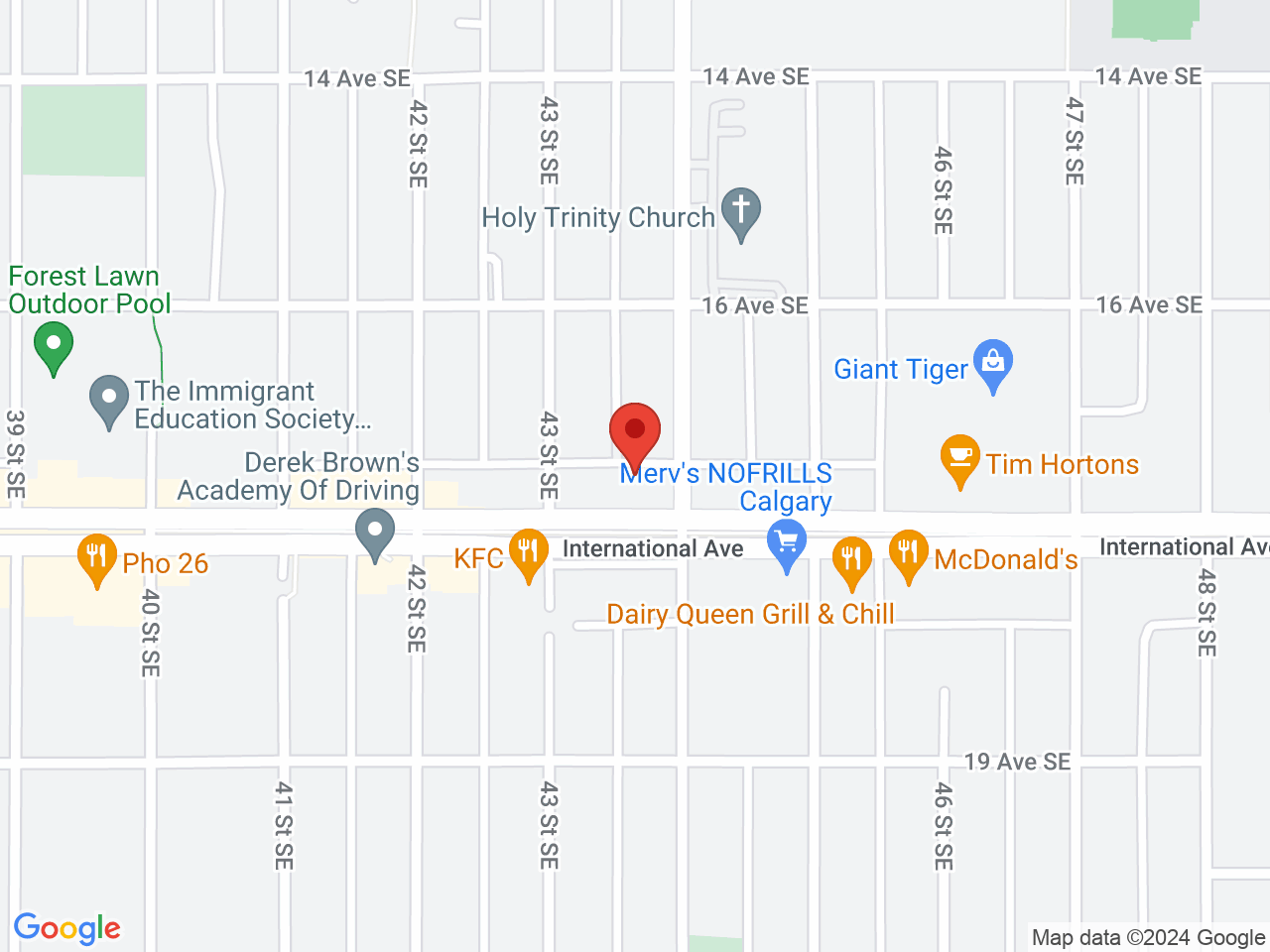 Street map for Prairie Records, 4420 17 Ave. SE, Calgary AB