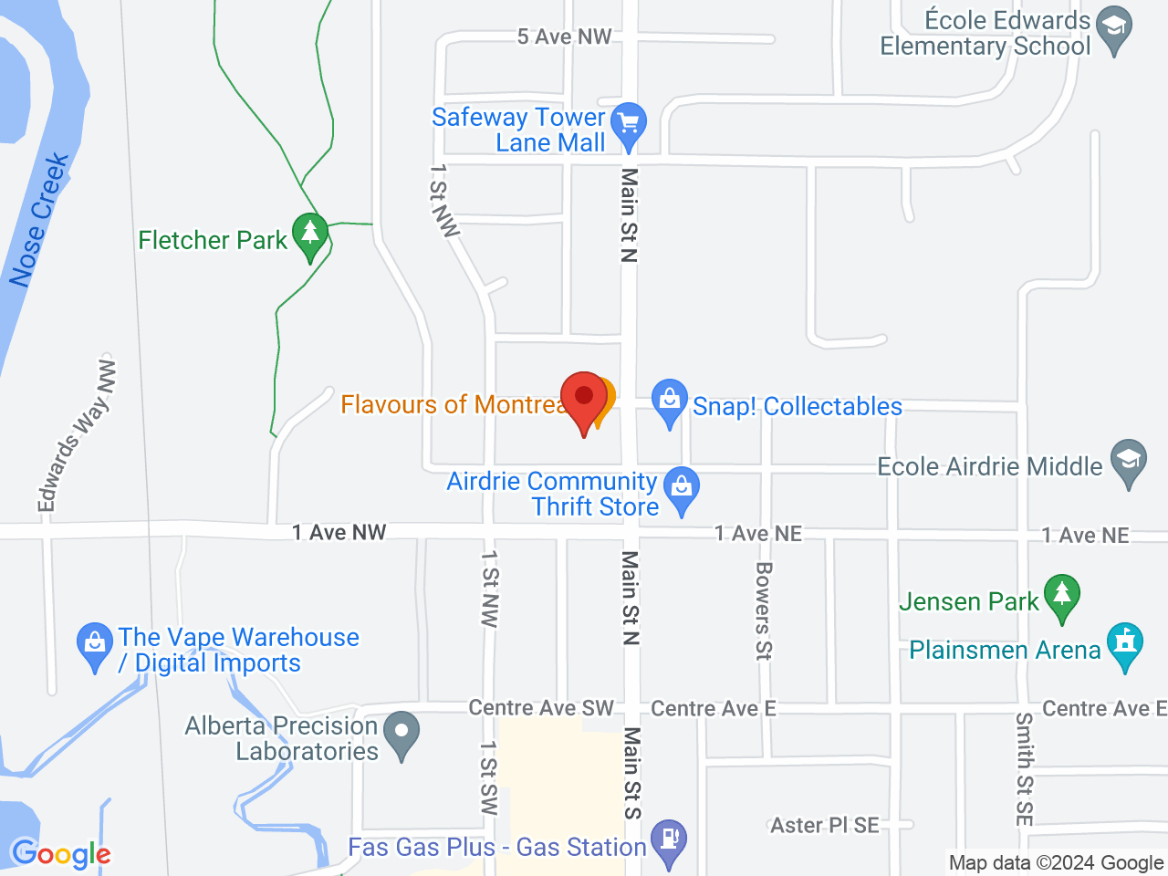 Street map for RARE Cannabis Co, 5-213 Main St N, Airdrie AB