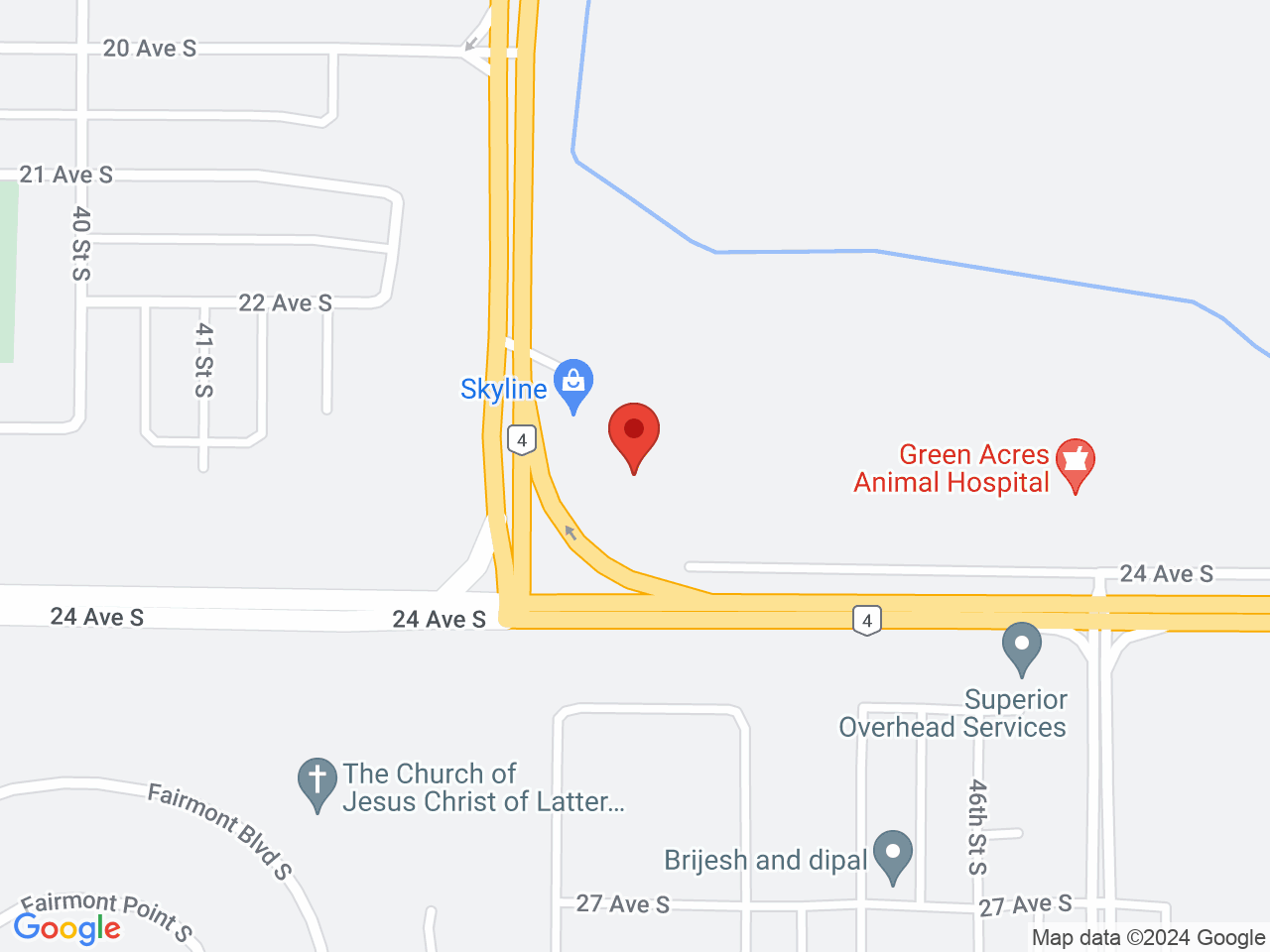Street map for Retail Cannabis Store Ltd., 4305 24 Ave. South, Lethbridge AB