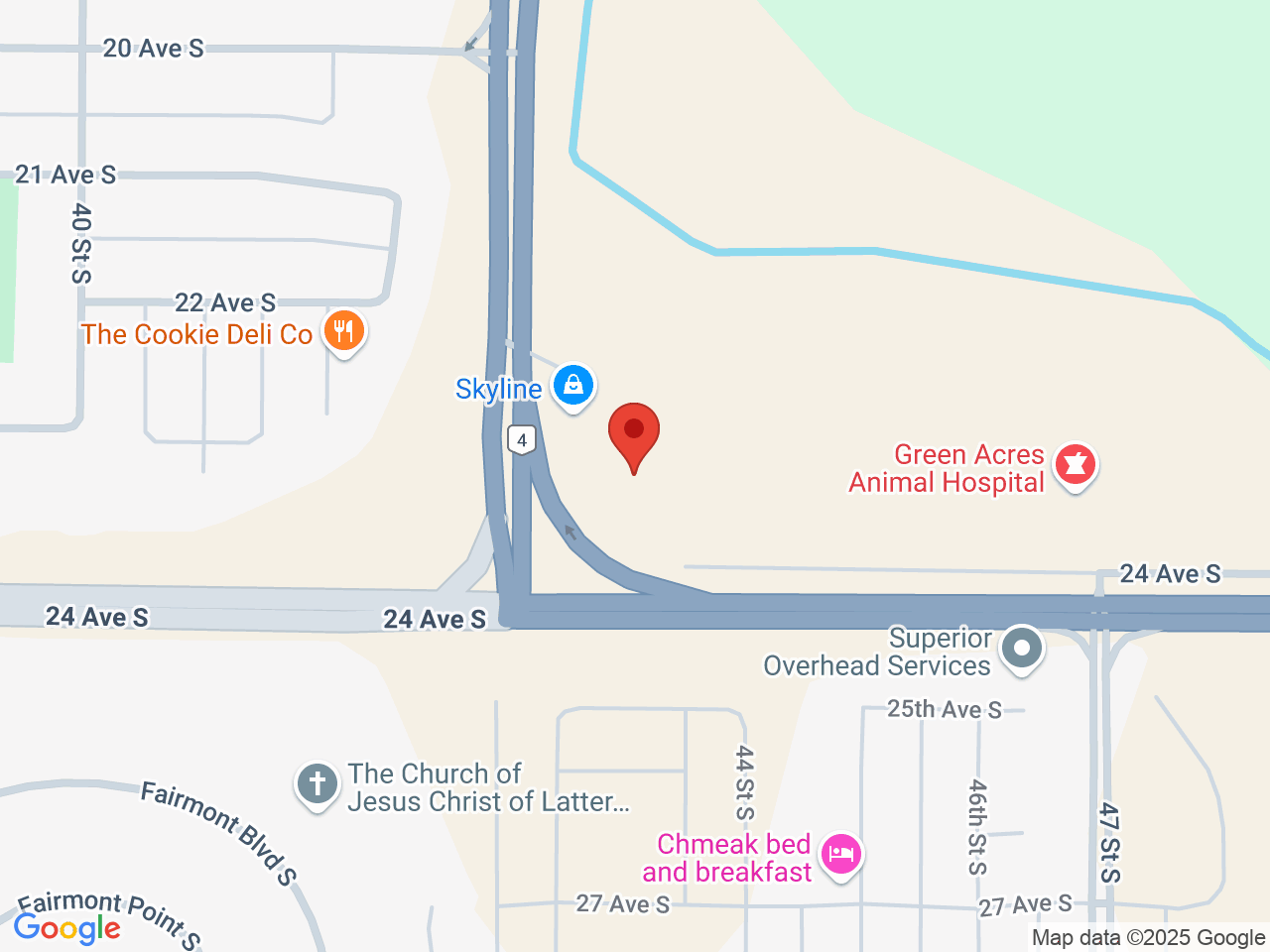 Street map for Retail Cannabis Store Ltd., 4305 24 Ave. South, Lethbridge AB