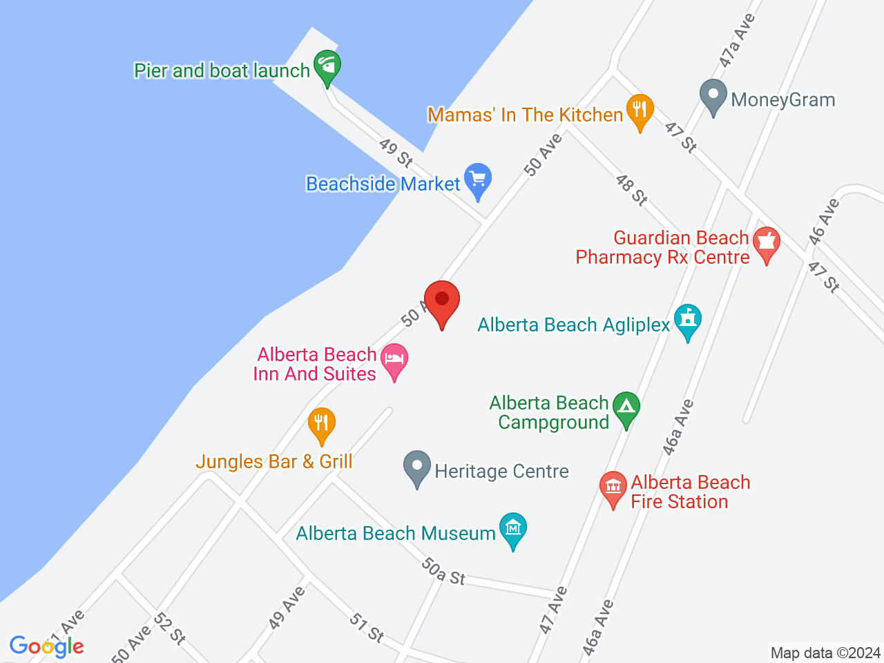 Street map for Rock Island Cannabis Inc., 4925 50 Ave., Alberta Beach AB