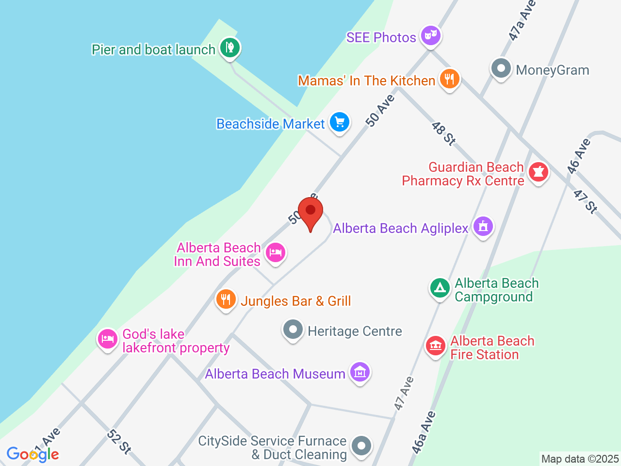 Street map for Rock Island Cannabis Inc., 4925 50 Ave., Alberta Beach AB